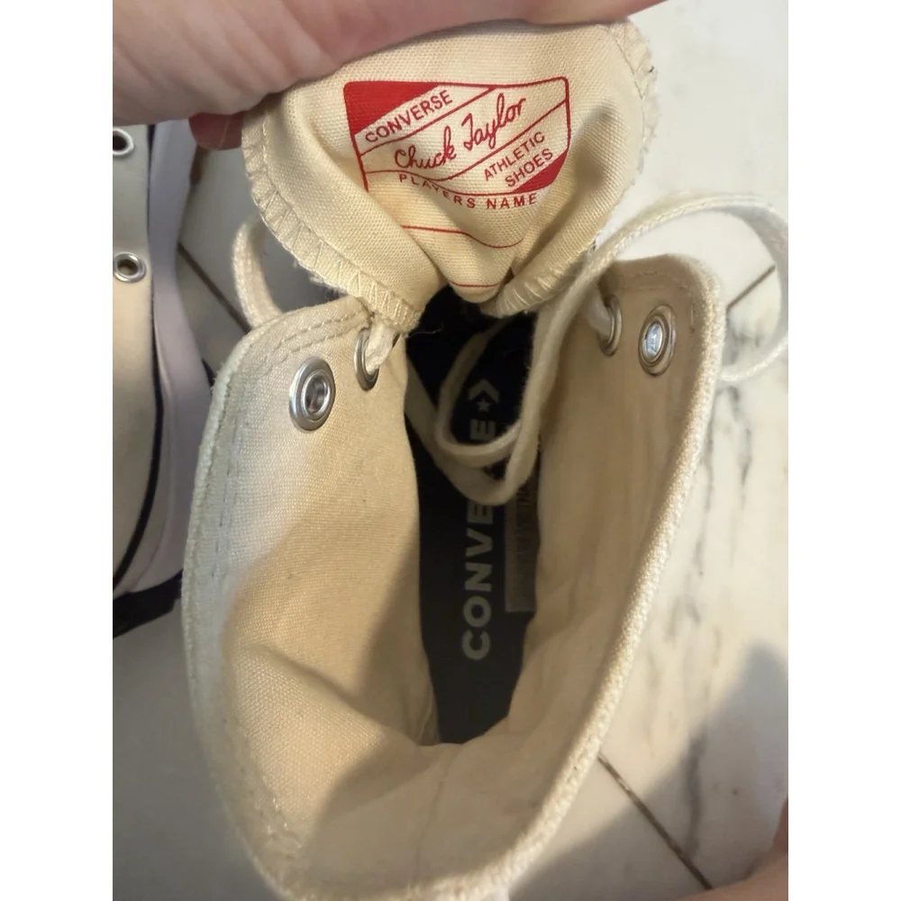 Converse CTAS size 9 Run Star Hike High White Cream Black Gum Lug Sole Sneakers - Picture 5 of 12